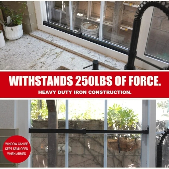 SECURITYMAN Window Security Lock Bar Black Adjustable 14.25”-37”, Originally $35 - Picture 5 of 12